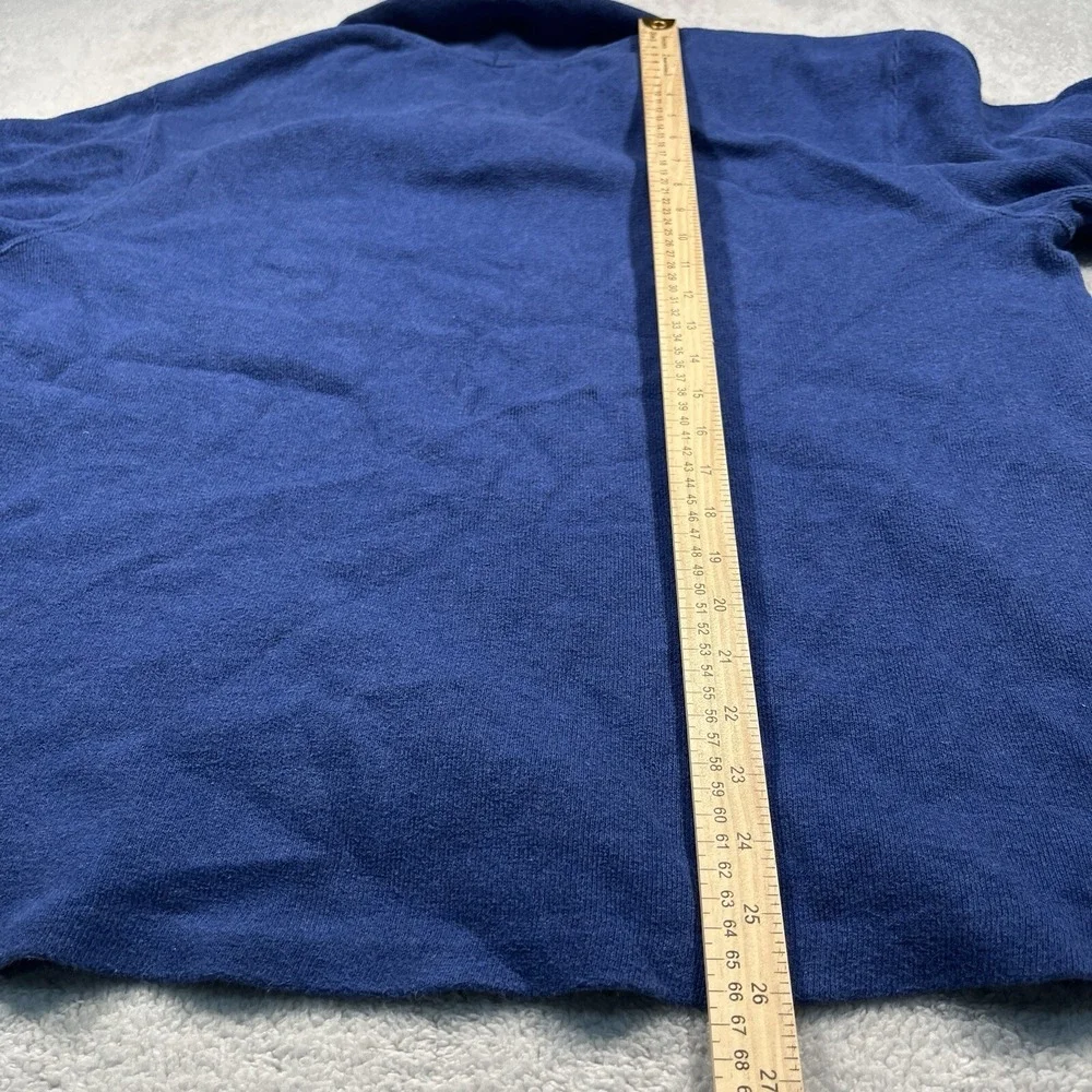 Polo Ralph Lauren Estate Rib Blue Quarter Zip Long Sleeve Pullover Shirt Mens‎ L
